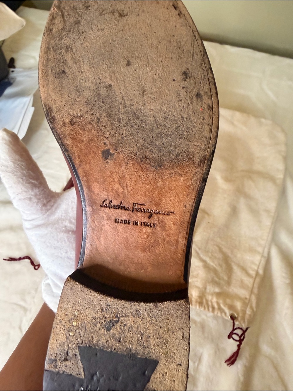 Salvatore Ferragamo Wine Leather Horsebit Loafers - Picture 12 of 16